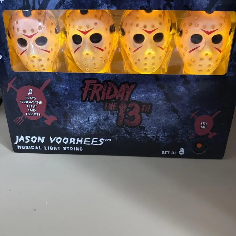 Friday The 13th Jason Voorhees LED String Lights w/Music Set of 8 Lights NEW